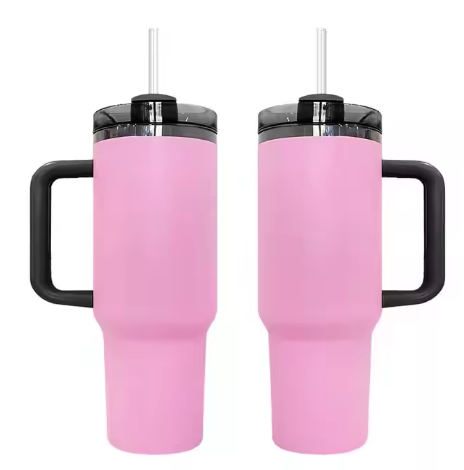 RTS CHINA --  Best Value Gifts Black Plated Pink 40oz Tumbler for 2025 Valentine's Day 40oz Black Underneath Pink Tumbler For Laser Engrave