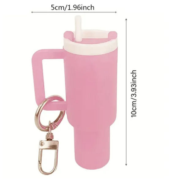 RTS CHINA  -  Cute Container Bottle Bag Key Chain Accessories Miniature Charm Bar Tumbler Chapstick Holder Mini Cup Keychain