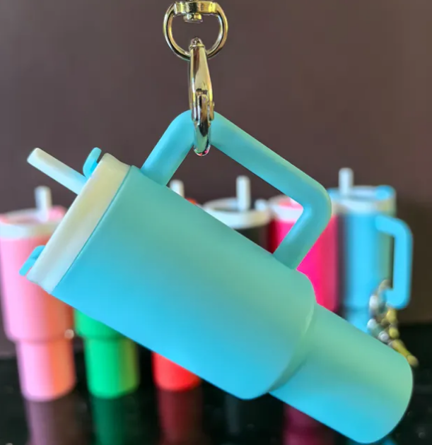 RTS CHINA  -  Cute Container Bottle Bag Key Chain Accessories Miniature Charm Bar Tumbler Chapstick Holder Mini Cup Keychain
