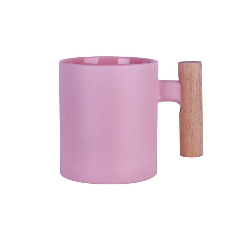 RTS CHINA -  11oz Sublimation Stackable Mug Sublimation Mug Wooden Handle Ceramic Coffee Mug for Sublimation