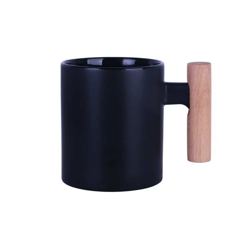 RTS CHINA -  11oz Sublimation Stackable Mug Sublimation Mug Wooden Handle Ceramic Coffee Mug for Sublimation