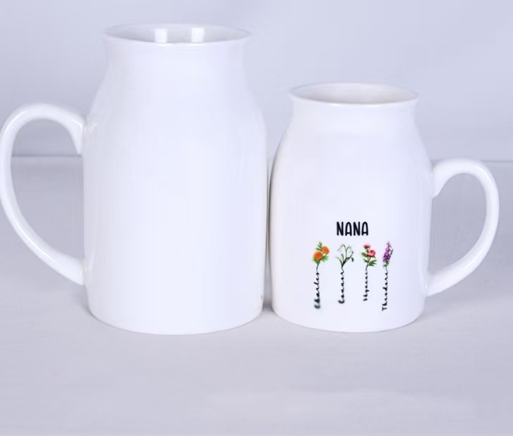 RTS CHINA - 8oz/15oz Sublimation Ceramic Blank Milk Cup