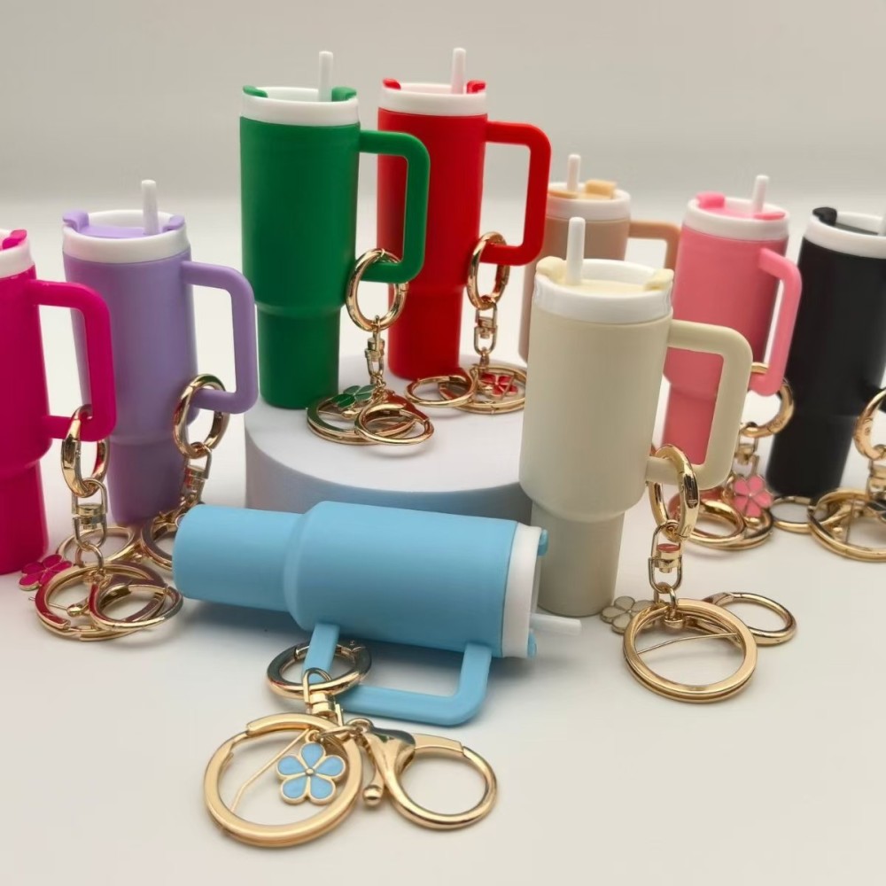 RTS CHINA  -  Cute Container Bottle Bag Keychain Accessories Miniature Charm Bar Tumbler Chapstick Holder Mini Cup Keychain