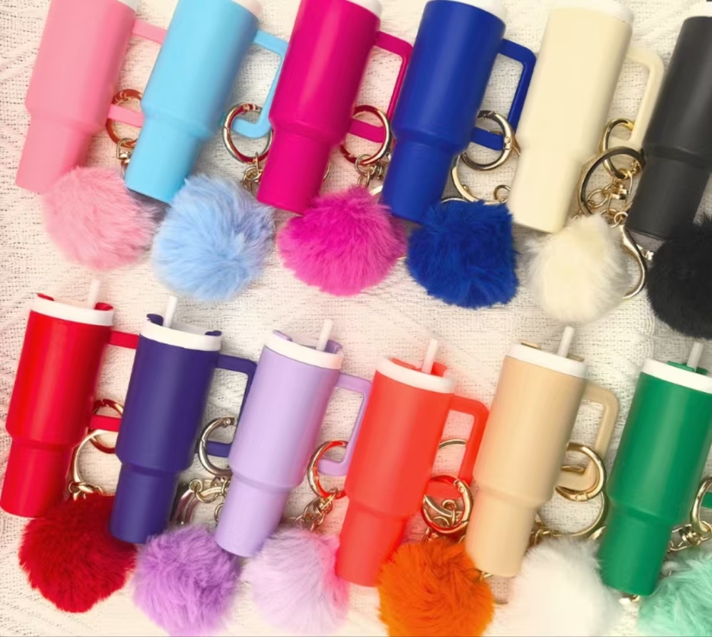 RTS CHINA  -  Cute Container Bottle Bag Keychain Accessories Miniature Charm Bar Tumbler Chapstick Holder Mini Cup Keychain