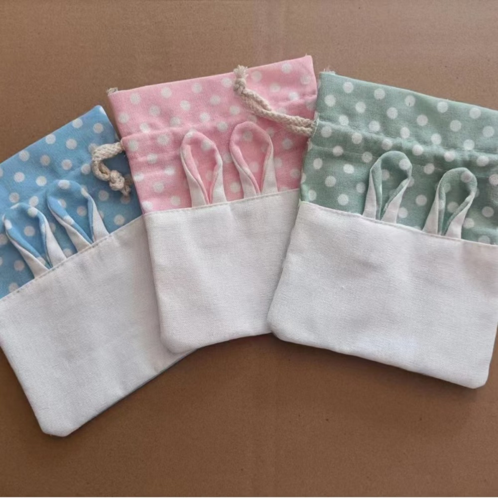 RTS CHINA - 7.9*5.9 Inches Sublimation Blank Bag with Rabbit Ear for Easter