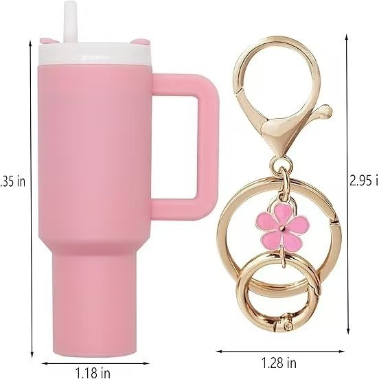 RTS CHINA  -  Cute Container Bottle Bag Keychain Accessories Miniature Charm Bar Tumbler Chapstick Holder Mini Cup Keychain
