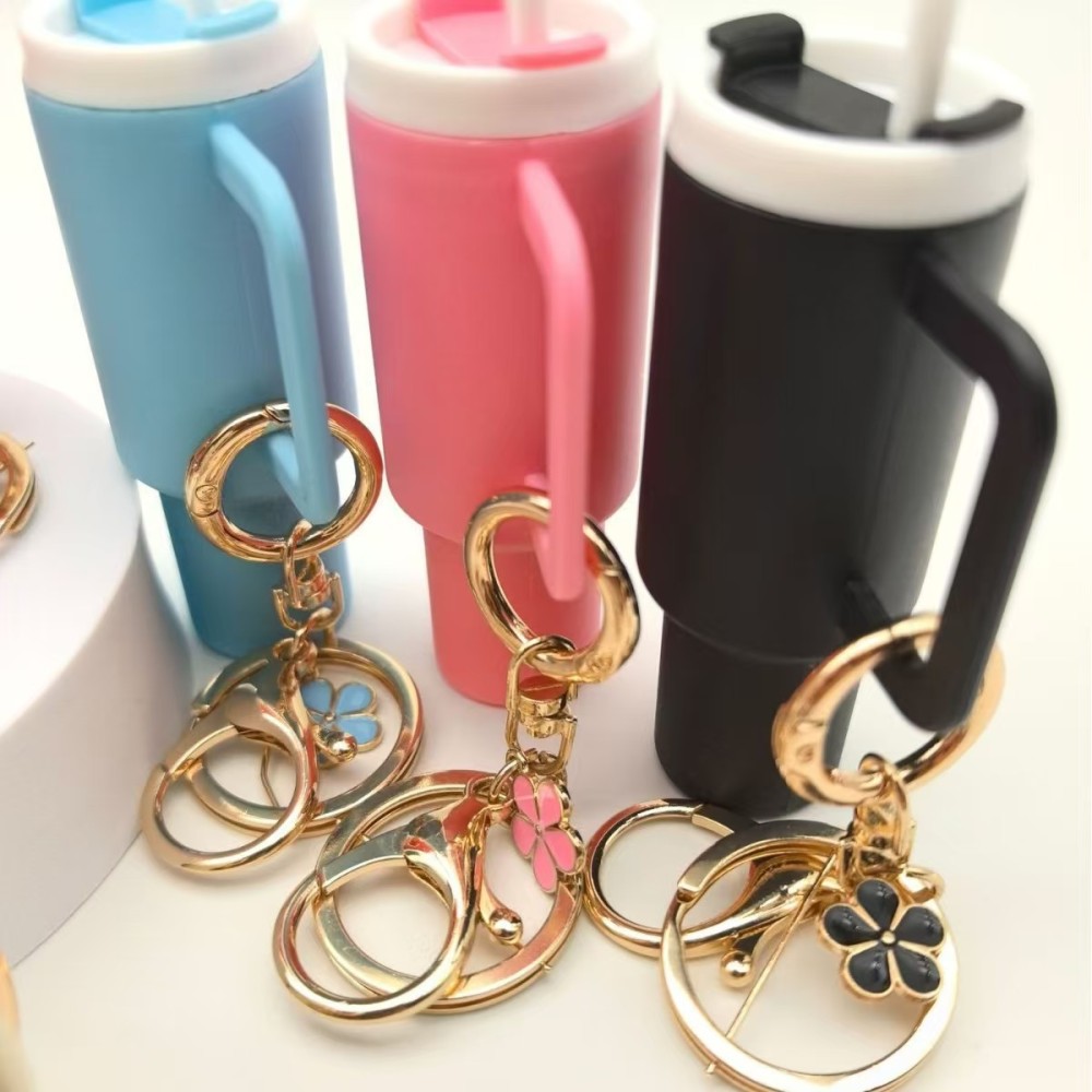 RTS CHINA  -  Cute Container Bottle Bag Keychain Accessories Miniature Charm Bar Tumbler Chapstick Holder Mini Cup Keychain
