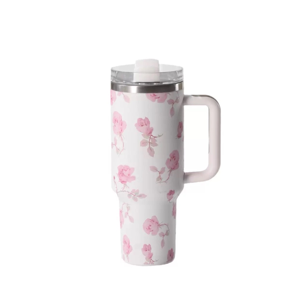 RTS CHINA --40oz Love Shack Fancy H2.0 Flower Quencher Tumblers with Removable Handle