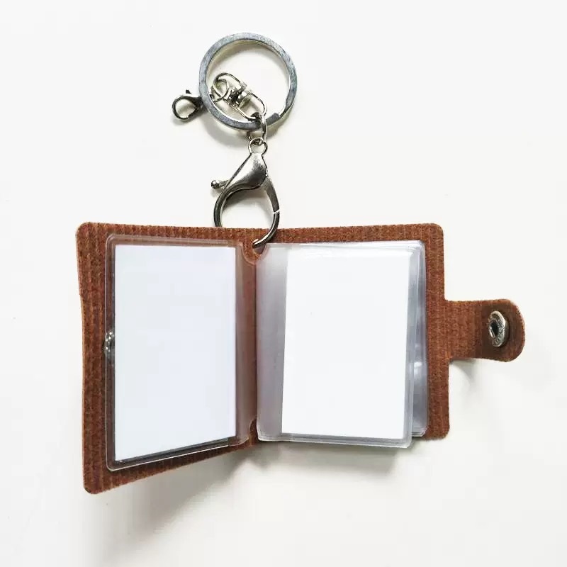 RTS CHINA- New Vintage Mini Leather Album Thermal Sublimation Commemorative Album Photo Storage Blank Keychains