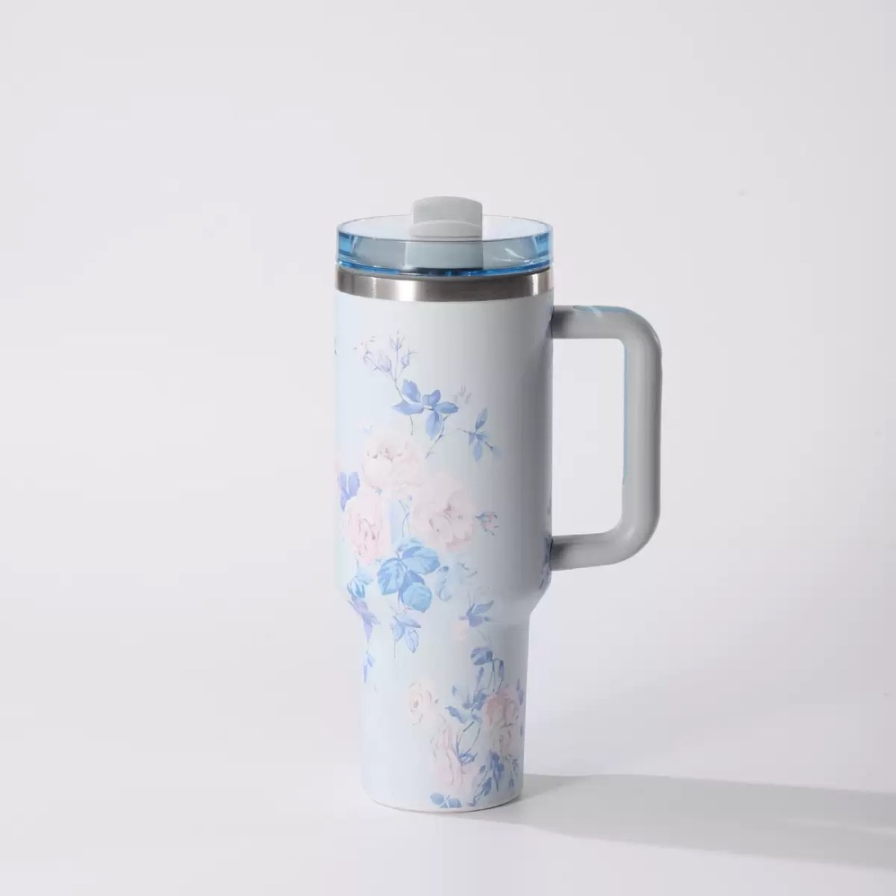 RTS CHINA --40oz Love Shack Fancy H2.0 Flower Quencher Tumblers with Removable Handle