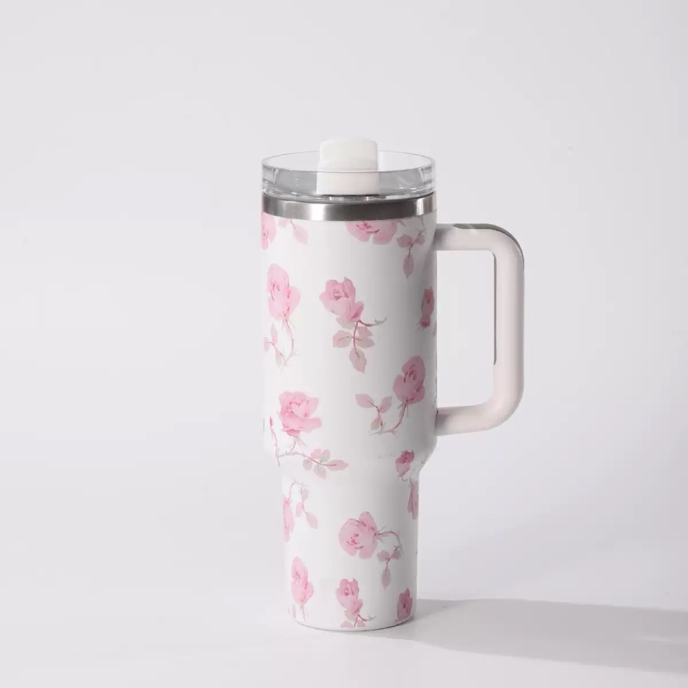 RTS CHINA --40oz Love Shack Fancy H2.0 Flower Quencher Tumblers with Removable Handle