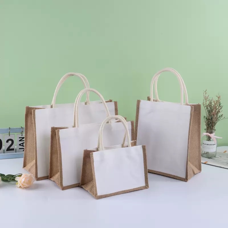 RTS CHINA - Sublimationb Jute Coated Linen Shopping Bag