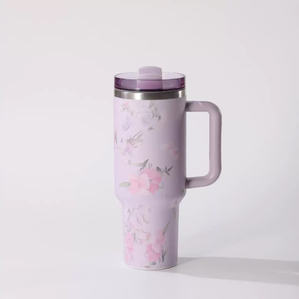 RTS CHINA --40oz Love Shack Fancy H2.0 Flower Quencher Tumblers with Removable Handle