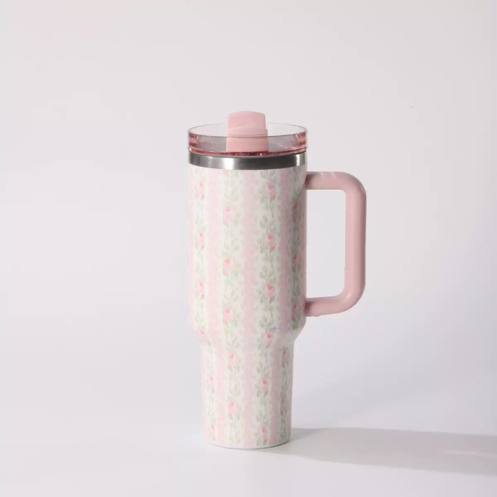 RTS CHINA --40oz Love Shack Fancy H2.0 Flower Quencher Tumblers with Removable Handle