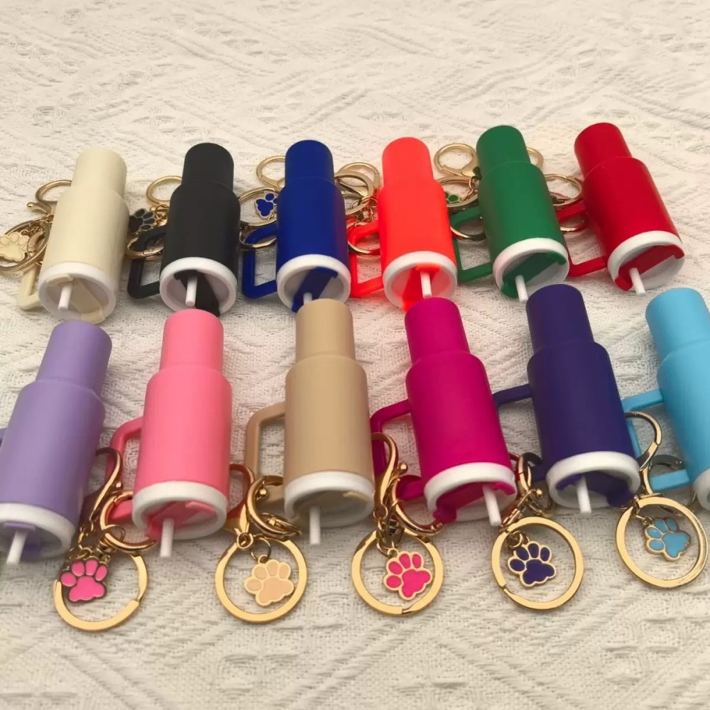 RTS CHINA  -  Cute Container Bottle Bag Keychain Accessories Miniature Charm Bar Tumbler Chapstick Holder Mini Cup Keychain