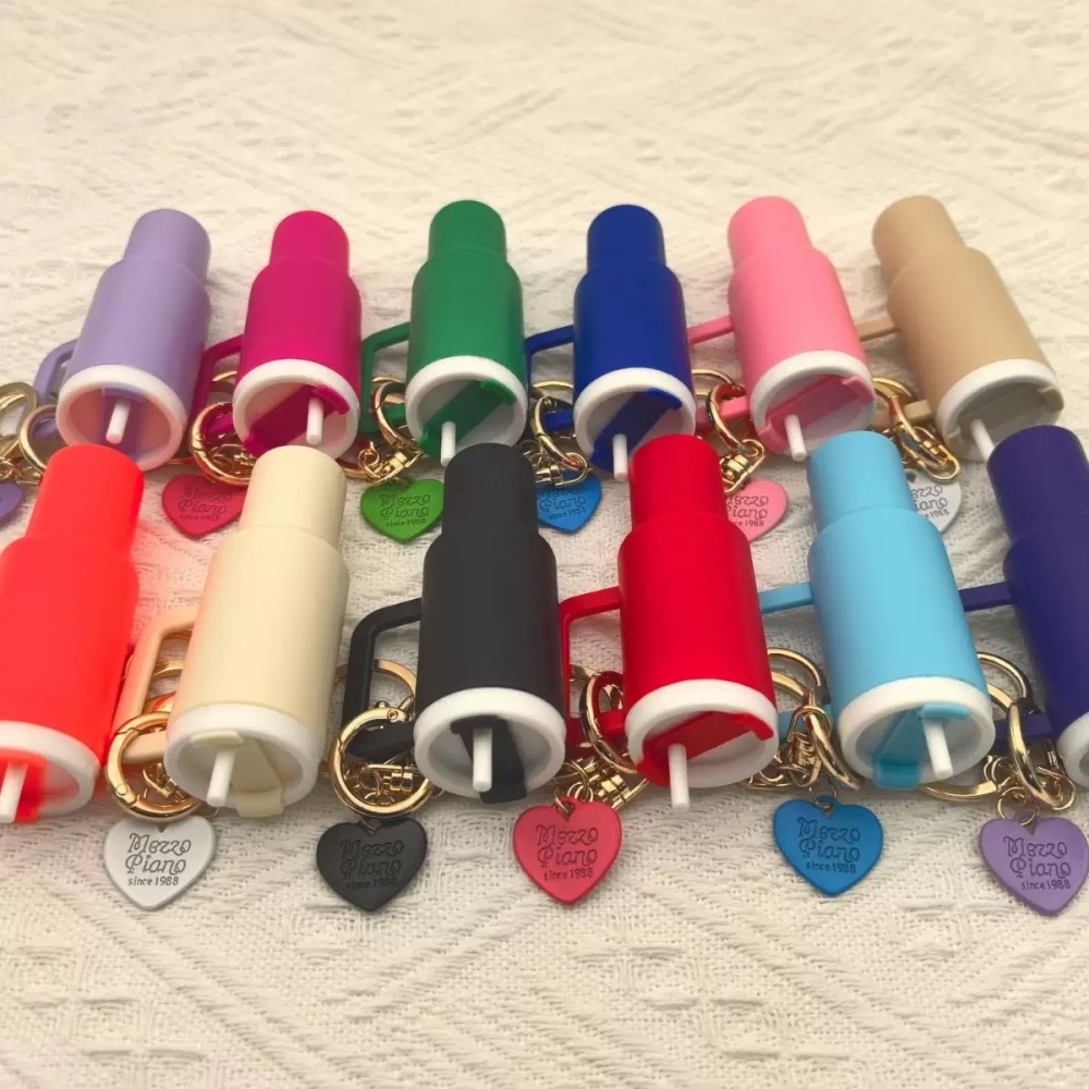 RTS CHINA  -  Cute Container Bottle Bag Keychain Accessories Miniature Charm Bar Tumbler Chapstick Holder Mini Cup Keychain