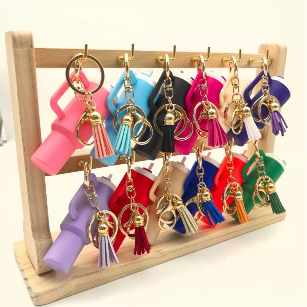 RTS CHINA  -  Cute Container Bottle Bag Keychain Accessories Miniature Charm Bar Tumbler Chapstick Holder Mini Cup Keychain