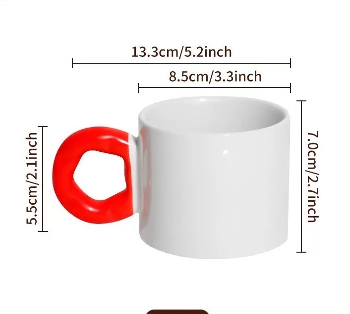 RTS CHINA -  11oz Sublimation Ceramic Mug with Colorful Handle
