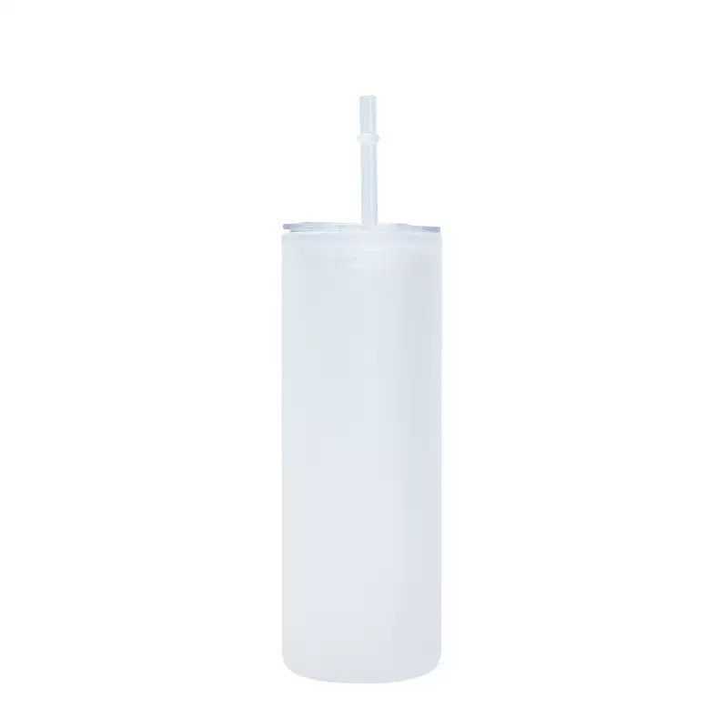 25oz Sublimation Case of 25pack Glass Can With Bamboo Lid and Plastic Straw - Chinese Warehouse