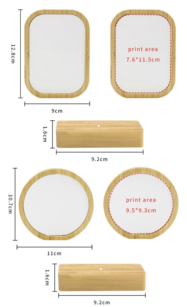 RTS CHINA - 5x4 Inches Aluminum and Bamboo Sublimation Frame