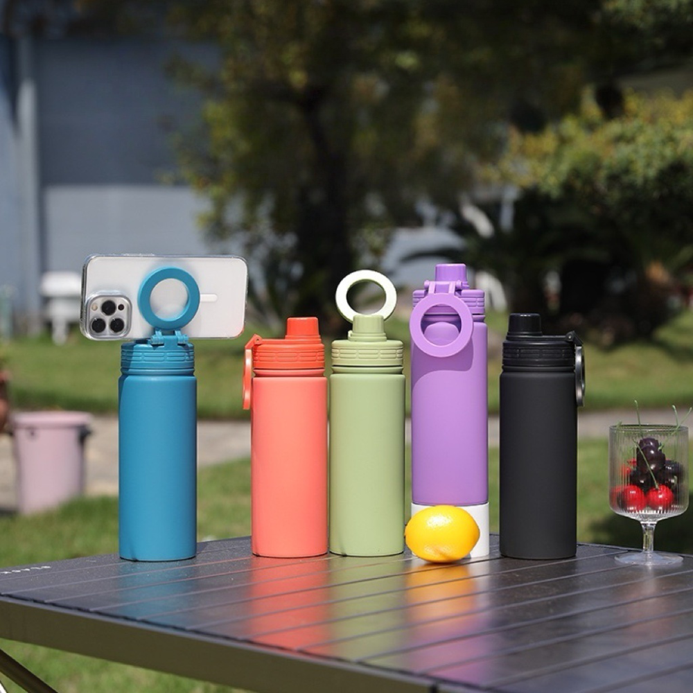RTS CN -  Case of 25pcs 17oz  Double Walled Stainless Steel Water Bottle With Magnetic Phone Tripod Mount
