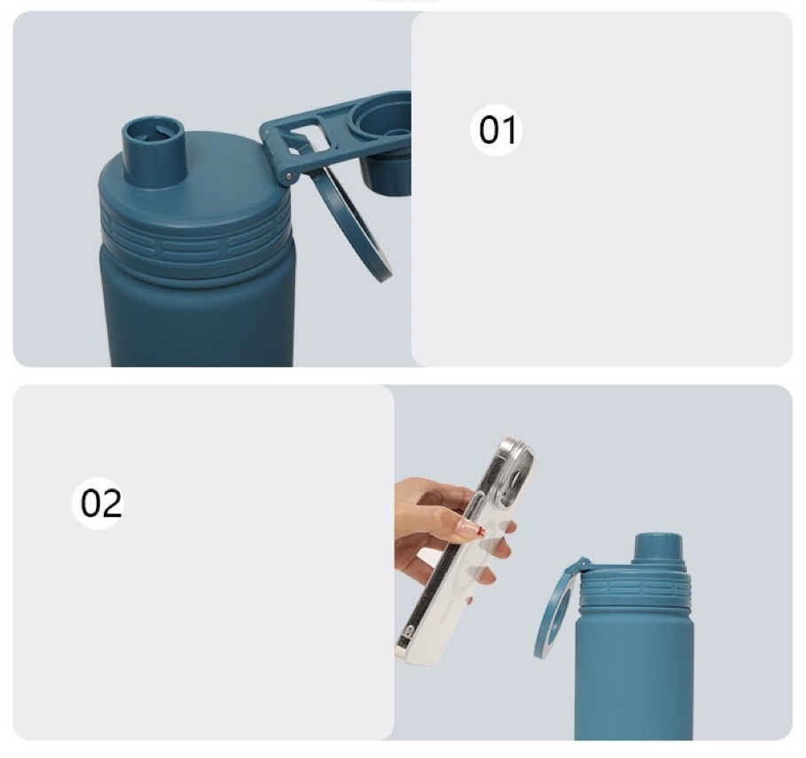 RTS CN -  Case of 25pcs 17oz  Double Walled Stainless Steel Water Bottle With Magnetic Phone Tripod Mount