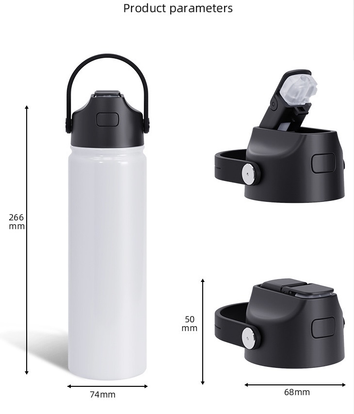 RTS CHINA - 22oz Sublimation Double Walled Stainless Steel FreeSip Sport Water Bottle With Straw