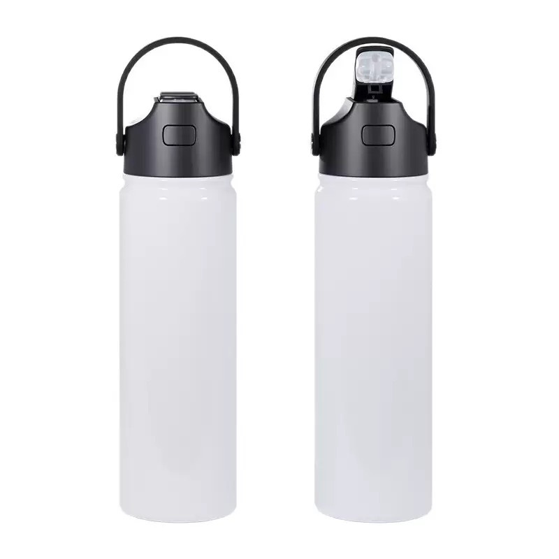 RTS CHINA - 22oz Sublimation Double Walled Stainless Steel FreeSip Sport Water Bottle With Straw