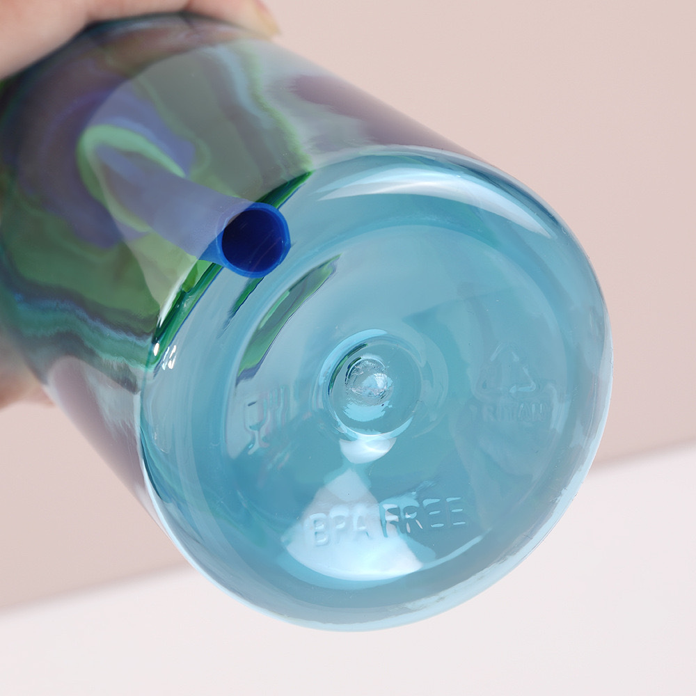 RTS US - Case of 60pack 16oz Plastic Pop Up Kids Water bottle Tumblers with Color Straws