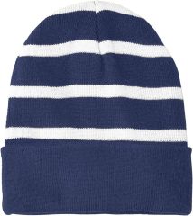 Striped Beanie w/Solid Band