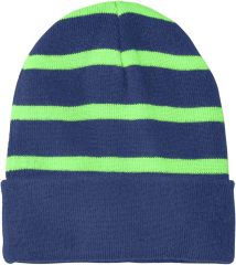 Striped Beanie w/Solid Band