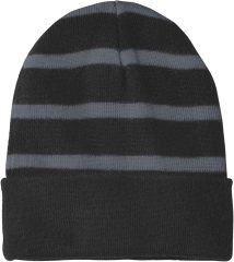 Striped Beanie w/Solid Band