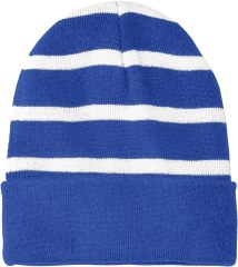 Striped Beanie w/Solid Band