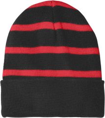 Striped Beanie w/Solid Band