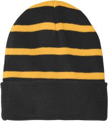 Striped Beanie w/Solid Band