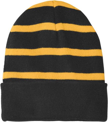 Striped Beanie w/Solid Band