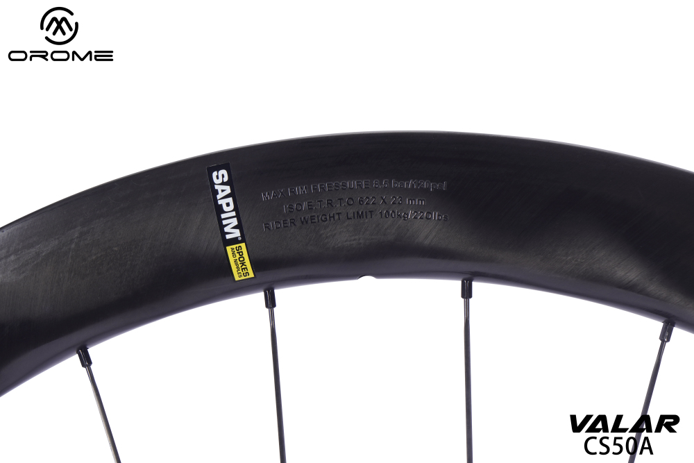 OROME VALAR CS50A 50mm Wave Aero Carbon Disc Wheelset, Sapim Spokes