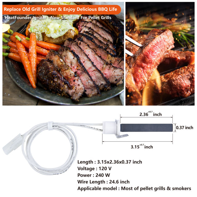Heatfounder Silicon Nitride Hot Rod Igniter Pack Grill Igniter