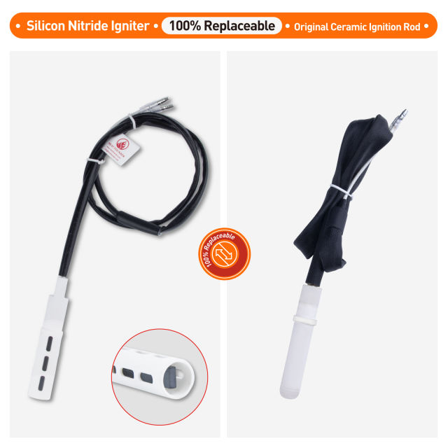HEATFOUDNER 12 V Silicon Nitride Hot Rod Igniter for Pitboss Traeger Camp Chef 100% Replacement Ignition Part Replacement of Metal Ignition Durable Ignitor for Pellet Grills Heating Element Hot Rod