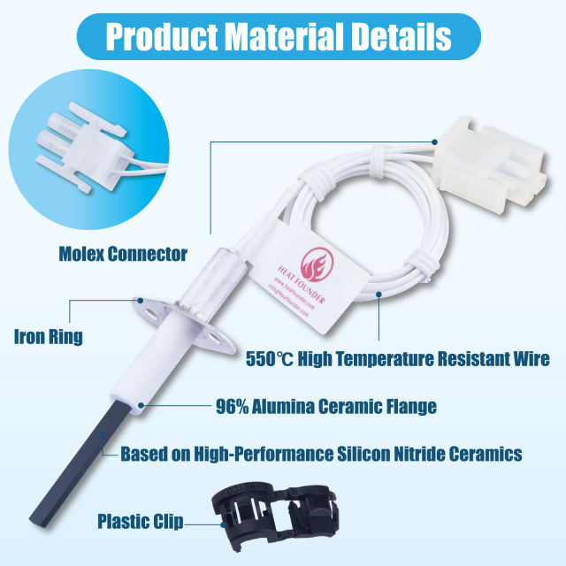 Pool Heater Replacement Kit Silicon Nitride Ignition Rod, Replacement Igniter for Pool Heater Compatible with Hayward H-Series Model H150FDN H150FDP H200FDN