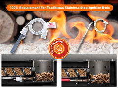 90S Ignition Time Pit Boss Official Recommended Silicon Nitride Hot Rod Igniter Pellet Grill Igniter Rod For Pitboss Traeger Camp Chef 100% Pit Boss Igniter Replacement HEATFOUNDER Hot Rod Igniter