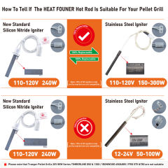 90S Ignition Time Pit Boss Official Recommended Silicon Nitride Hot Rod Igniter Pellet Grill Igniter Rod For Pitboss Traeger Camp Chef 100% Pit Boss Igniter Replacement HEATFOUNDER Hot Rod Igniter