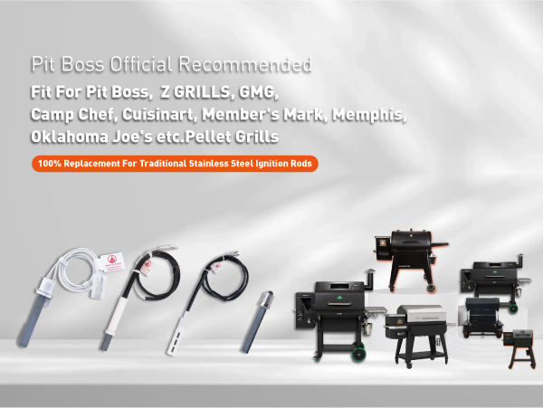 90S Ignition Time Pit Boss Official Recommended Product design patented in the U.S. Silicon Nitride Hot Rod Igniter Pellet Grill Igniter Rod For Pitboss Camp Chef 100% Pit Boss Igniter Replacement HEATFOUNDER Hot Rod Igniter