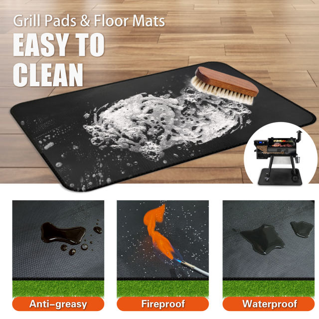4x6 Feet Extra Large Fireproof Welding Blanket & Pad, 5mm Thickened Resistant Carbon Felt Cloth, Flame Retardant Fabric, Heat Shield for Soldering, Firepit, Grill Cover, Smoker, Black