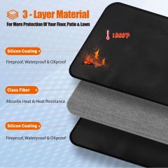 4x6 Feet Extra Large Fireproof Welding Blanket & Pad, 5mm Thickened Resistant Carbon Felt Cloth, Flame Retardant Fabric, Heat Shield for Soldering, Firepit, Grill Cover, Smoker, Black