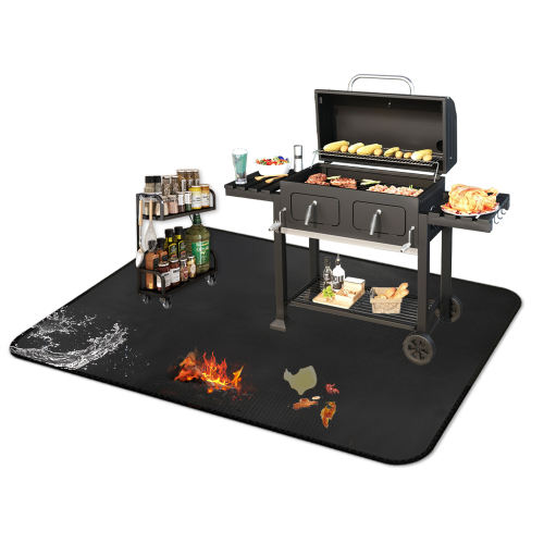 4x6 Feet Extra Large Fireproof Welding Blanket & Pad, 5mm Thickened Resistant Carbon Felt Cloth, Flame Retardant Fabric, Heat Shield for Soldering, Firepit, Grill Cover, Smoker, Black