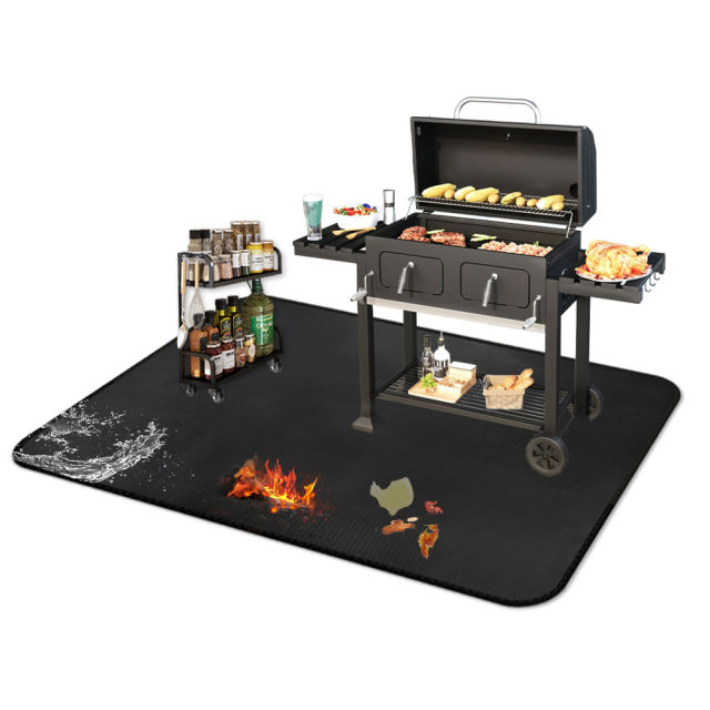 4x6 Feet Extra Large Fireproof Welding Blanket & Pad, 5mm Thickened Resistant Carbon Felt Cloth, Flame Retardant Fabric, Heat Shield for Soldering, Firepit, Grill Cover, Smoker, Black