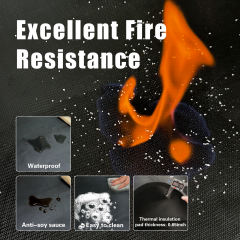 4x6 Feet Extra Large Fireproof Welding Blanket & Pad, 5mm Thickened Resistant Carbon Felt Cloth, Flame Retardant Fabric, Heat Shield for Soldering, Firepit, Grill Cover, Smoker, Black