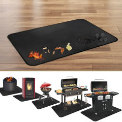 60*40 Inch Outdoor Mat, Double-Sided Waterproof & Fireproof Under Grill Mat, Heat Resistant Silicone Stove Floor Mat For BBQ, Camping Stove, Fire Pit, Fireproof Deck & Patio Protector Mat