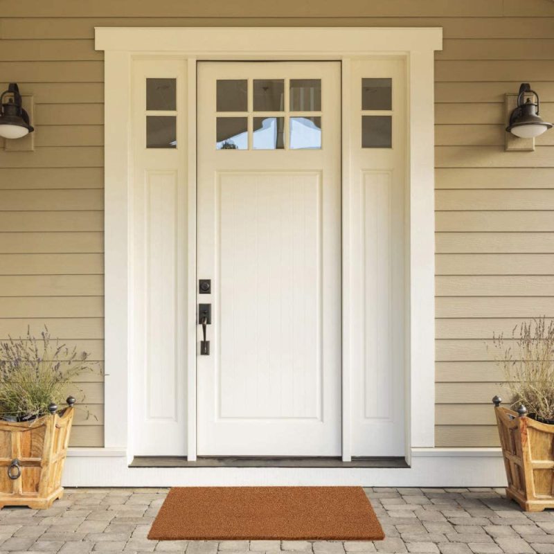 Matorino - Natural Coco Coir Plain Door Mat with Heavy Duty Backing, Thick Durable Doormat for Indoor Outdoor Entrance, Traps Dirt and Moisture from Muddy Shoes, Easy to Clean, Spring Front Porch Entry Mats, Solid Home Décor